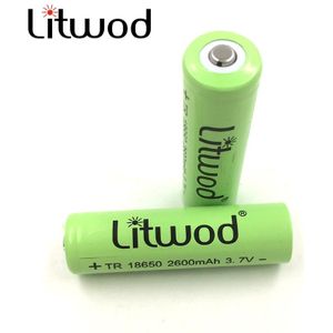 Litwod 2 Stuks 18650 Lithium Oplaadbare Batterij 100% Originele NCR18650B 3.7 V 2600 Mah Voor Zaklamp Batterijen