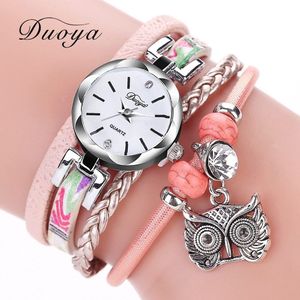 Mode Vrouwen Meisjes Horloges Analoge Quartz Uil Hanger Dames Jurk Armband Horloges Relogio Feminino Casual Bayan Kol Saati