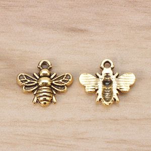 100 Pcs Antiek Gold Tone Bumble Bee Honeybee Insecten Bedels Hangers Kralen 13x11mm