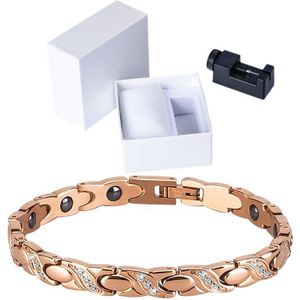 Vrouw Armband Gezondheid Energie Magnetische Rose Goud Vrouwen Armband Mode-sieraden gezondheid ontgiften Magnetic Toe Ring