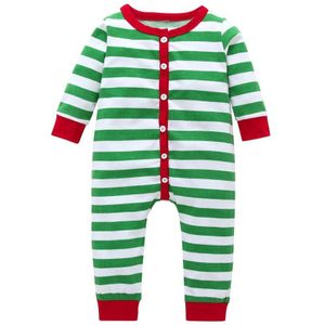 Baby Jongen Meisje Romper Katoen Gestreepte Pyjama Nachtkleding Kerst Xmas Pjs Set