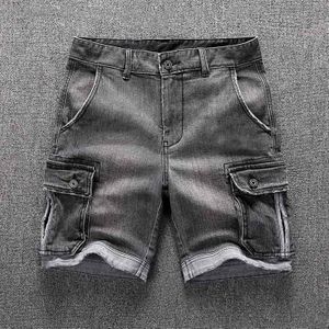 Kiovno Zomer Mannen High Street Ripped Denim Shorts Olie Geschilderd Korte Jeans Voor Mannelijke Gewassen
