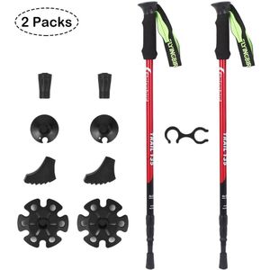 2Pcs Trekking Pole Carbon Walk Stick Cane Klim Alpenstock Outdoor Camp Hike Protector Cap Tip Rubber Mand Sneeuw Sport