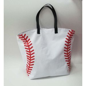 Roze Baseball Sieraden Verpakking Blanks Canvas Sporttassen Honkbal Softbal Tote Tas Voor Kinderen Tote Handtas