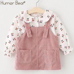 Humor Beer Herfst Baby Meisje Kleding Pak Lente Kinderkleding Pak Herfst Bloem Shirts + Leuke Band Jurk 2pcs Baby Kleding