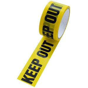 4.8 Cm × 25M Waarschuwing Tape Geel Voorzichtigheid Tape Herinneren Werk Veiligheid Plakband Voor Veiligheid Barrière Voor Politie barricade