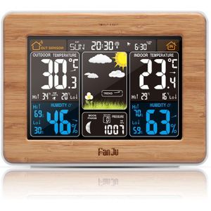 Weerstation Thermometer Digitale Hygrometer Draadloze Sensor Forecast Temperatuur Klok Muur Desk Wekker
