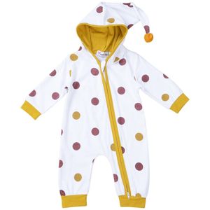 Baby Meisje Kleding Lange Mouwen Stip Wees Kap Bodysuit Herfst Winter Rits Warm Jumpsuit Baby Kleding