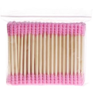 100Pcs Cosmetische Make Wattenstaafje Stok Dubbele Hoofd Oordopjes Cleaning Tools Nieuw