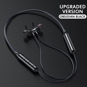 Bluetooth 5.0 Wireless Sports Headset Stereo Bass Hanging Neck Metal Magnet Bluetooth Headset Noise Canceling Earphone