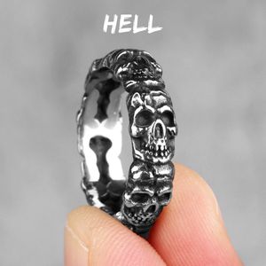 Roestvrij Staal Mannen Ringen Overheersend Devil Skull Punk Rock Gothic Voor Biker Mannelijke Vriendje Sieraden Creativiteit