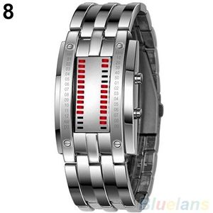 Populaire Luxe Mannen \ 'S Vrouwen \ 'S Luxe Legering Band Datum Digitale Led Armband Sport Polshorloge paar Horloge Horloges