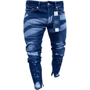 Stijl Stijlvolle Mannen Ripped Skinny Jeans Vernietigd Verzwakte Slim Fit Denim Broek Broek