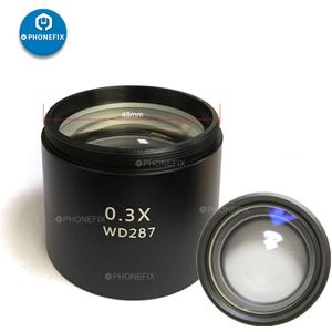 Phonefix WD287 WD177 0.3X 0.5X 2X 0.7X Trinoculaire Stereo Microscoop Doelstelling Lens Voor Stereo Zoom Microscoop