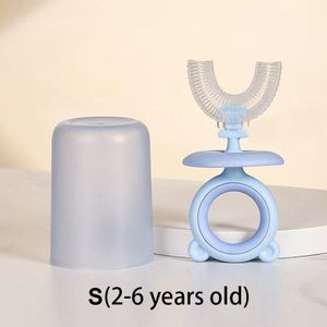 Tandenborstel Kinderen Siliconen Borstel Met Cup Oral Care U-Vormige Borstel 360 Bpa Gratis Food Grade Silicone Cleaning Tanden kids Items