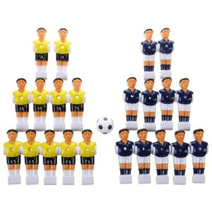 22Pcs Tafelvoetbal Man Tafel Jongens Man Voetbal Speler Deel Geel + Royal Blauw Met Bal