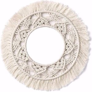 1pc Handgemaakte Bohemien Omzoomd Muur Frame Tapestry Macrame Ceremonie Achtergrond Art Frame Voor Home Woonkamer Spiegel Decoratie