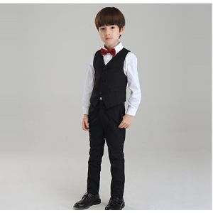 Jongens Pakken voor Bruiloften Black Kids Prom Pak Kindje Zomer Set Kostuum Garcon Mariage 4 stuks Kind Smoking kleding