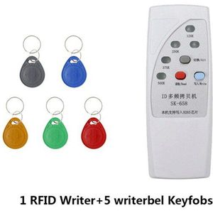 Handheld Rfid T5577 Sleutel Kaartlezer Rfid Schrijver 125/250/375/500Khz Kaartlezer EM4305 Tag schrijver Copier Duplicator Met