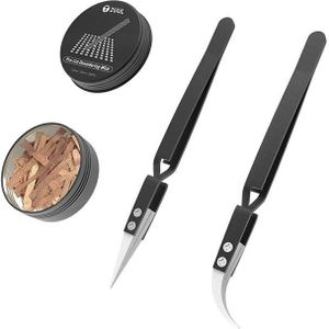 2Pcs Omgekeerd Keramische Pincet Met 2UUL Pre-Cut Desolderen Wicks 2Mm * 25Mm * 100Pcs