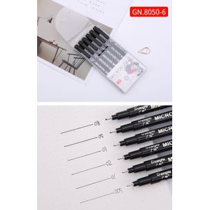 12 Stuk Waterdichte Vervagen Proof Micron Pentip Fine Liner Zwart Schets Water Marker Pen Set Voor Manga