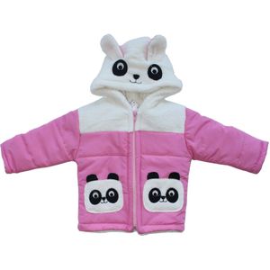 De Panda Roze Wit Harige Meisjes Baby Jas
