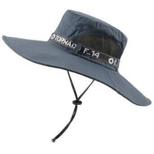 XdanqinX Summer Women's Panama Beach Hats Mesh Yarn Breathable Bucket Hat Men's Cap Wind Rope Fixed Adjustment Fishing Caps
