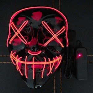 Halloween Prop Horror Masker Koud Licht Flash Grimas Fluorescerende Scary Masker Met De Controller Glow In The Dark Party Masker