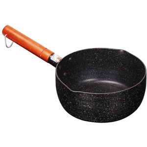 20Cm Soep Voorraad Potten Maifan Stone Kookgerei Met Houten Handvat Melk Pot Universele Koekenpan Zwart Aluminium Sneeuw Non-Stick Soep C