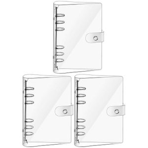 3 Pack A5 Transparante Pvc 6 Gaten Bindmiddel Notebook Cover, navulbare Notebook Bindmiddel Cover Protector (Papier Niet Inbegrepen)