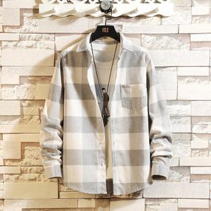 Casual Brand Plaid Heren Shirts Flanel Lange Mouwen Lente Herfst Plus Overasian Size M-5XL