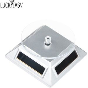 Solar Showcase 360 Draaitafel Roterende Sieraden Horloge Ring Telefoon Stand Display Sieraden Organizer Hard Display Stand 4 Kleuren