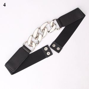 Brede Elastische Vrouwen Riem Glad Goud Kleur Ketting Dames Jurk Riem Mode Jas Trui Vrouwelijke Tailleband