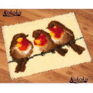 Drie vogels klink haak kit kleed canvas afdrukken vloerklee klink haak haak tapis 3d tapijt borduren accessoires wandtapijt kit