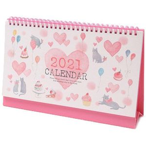 Cartoon Kat Bureau Kalender Schattige Tafel Kalenders Tijdschema Planner