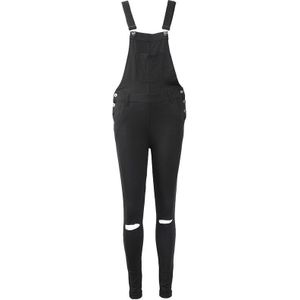 Hirigin Lente Herfst Vrouwen Casual Bib Volledige Lengte Gat Overgooier Overall Zwarte Jumpsuit Baggy Jeans Broek