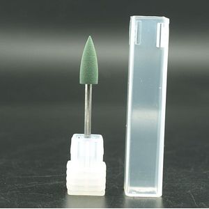 1 pcs -Pro Sharp-vorm PEDICURE Kit Rubber Silicon Polijstmachine Slijpen Hoofd met 2.35mm Schacht Nail bit, 6 kleuren voor gekozen.