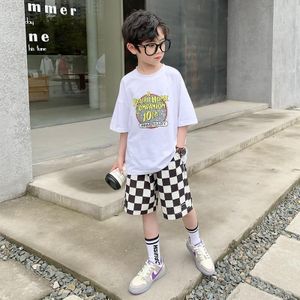 Jongens Kleding Sets Zomer Kinderen T-shirt Korte Mouw + Broek Past Twee Stukken Set Kids Baby Jongens Kleding 10 om 12 Jaar