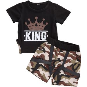 0-5Y Zomer Kids Baby Jongens Kleding Sets Brief Camouflage Print Korte Mouwen T-shirts Tops + Shorts 2 Stuks