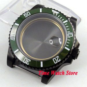 5 Modellen Bliger 40 Mm Pvd Coated Horloge Case Fit Eta 2836 Beweging Keramische Bezel Saffier Glas Voor Sub Mannen horloge C35