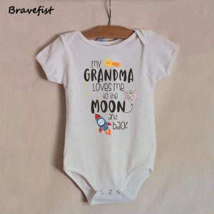 Unisex Kinderen Bodysuits 0-24Months Baby Outfits Oma Loves Me Aan De Maan En Terug Letters Print Zomer Kinderen Jumpsuits