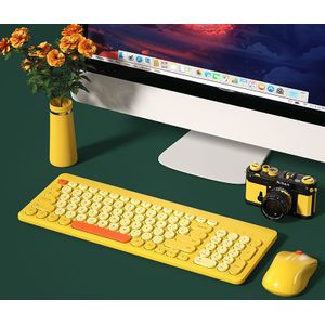 Eaor 2.4G Draadloze Gaming Toetsenbord En Muis Set Ronde Keycap Stille Draadloze Toetsenbord Muis Combo Voor Pc Gamer Desktop laptop