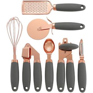 7Pc Rose Goud Keuken Gadget Set Blikopener Aardappel Koken High-End Knoflookpers Pizza Cutter Keukengerei Gereedschap accessoires Sets