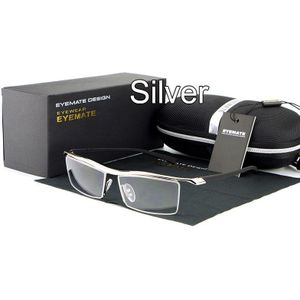 HDCRAFTER Brillen Randloze Vierkante Bijziendheid Brilmontuur Mannen Comfortabele antislip Brillen Frames voor Mannen