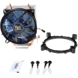 Cpu Cooler Master 2 Zuiver Koper Warmte-Buizen Ventilator Met Blauw Licht Cooling Systeem U4LD