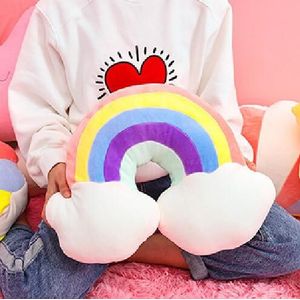 Nordic Sierkussen Body Zachte Sofa Kussen Kleurrijke Bruiloft Decor Bed Decoratieve Regenboog Ster Ballon Meteorenregen Vorm Kussen