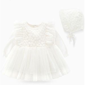 Pasgeboren Baby Meisje Kleding Sets Formele Kant Doop Jurk Meisje Voor Party Wedding 0 3 6 Maanden Baby doopjurk