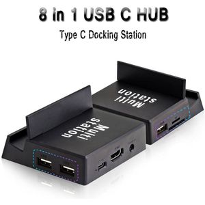 8 In 1 Usb C Hub Type C Docking Station Telefoon Stand Dex Station Usb C Naar Hdmi Dock Power adapter Voor Samsung Huawei