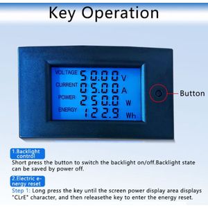 Dc 100A 10kW Digitale Wattmeter Power Panel Meter Monitor Power Energie Voltmeter R9JF