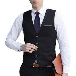 Mannen Mode Formeel Vest Vest Pak Slim Fit Tuxedo Casual Jurk Jas Gilet